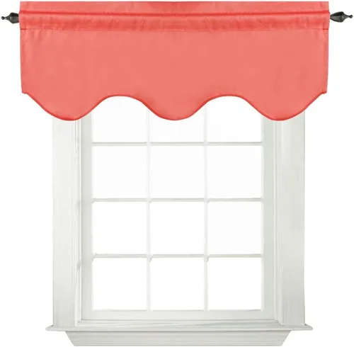 Vista 47 de Turquoize - Cenefa opaca para ventanas de cocina/baño/sala de estar/dormitorio con aislamiento térmico, cenefa festoneada con bolsillo para Aqua