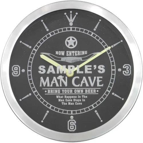 Vista 2 de ADVPRO ncpb-tm Man Cave Cowboys - Reloj de pared LED de neón con letrero de barra de nombre