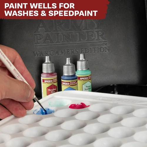 Vista 5 de The Army Painter Wargamers Edition Paleta Húmeda, Paleta XL para Conjunto de Pinturas Acrílicas Incluyendo 50 Hojas Hidro, 2 Espumas Hidro y Guía