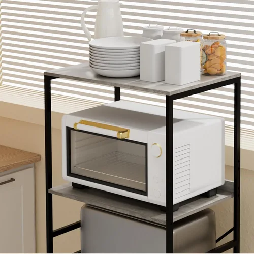 Vista 5 de Estante para Mini Nevera Mini Nevera y Soporte para Microondas Sobre Mini Nevera Estante de Almacenamiento Altura Ajustable Soporte para Microondas