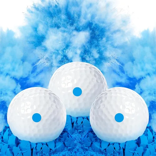 Vista 8 de THIODOON 3 Pack Exploding Balls for Golf Party Gender Reveal Prank Funny Joke for Golfers - 3 Piece Set (3 White/Blue & Pink & White)