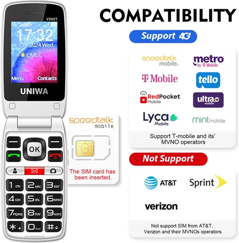 Vista 2 de Mosthink Teléfono celular desbloqueado 4G para personas mayores con tarjeta