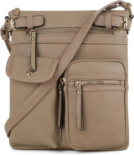 Vista 18 de SG SUGU Katie Bolso Bandolera Ligero Mediano Bolso de Hombro con Múltiples Bolsillos para Mujer Negro