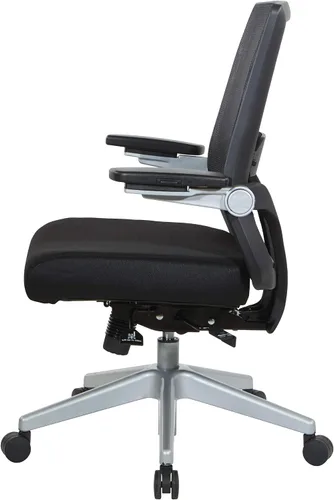 Vista 6 de Space Seating Serie 867 Silla de gerente ajustable con respaldo de malla transpirable, soporte lumbar y brazos abatibles acolchados, asiento de tela