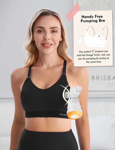 Vista 3 de HOFISH Seamless Hands Free Pumping Bra Support Maternity & Nursing Bras Full Bust Breastfeeding Bras