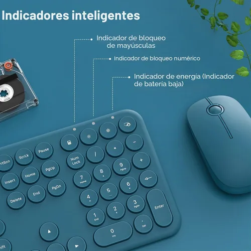 Vista 8 de Combo de teclado y mouse inalámbricos de 2.4G de tamaño completo, ultradelgado, silencioso, lindo, para computadora con receptor USB para Windows