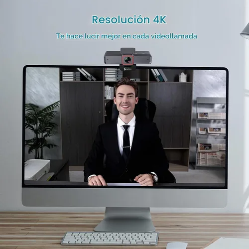 Vista 3 de Cámara web Angetube 4K AI para PC, cámara web de computadora AI-Trackig para escritorio