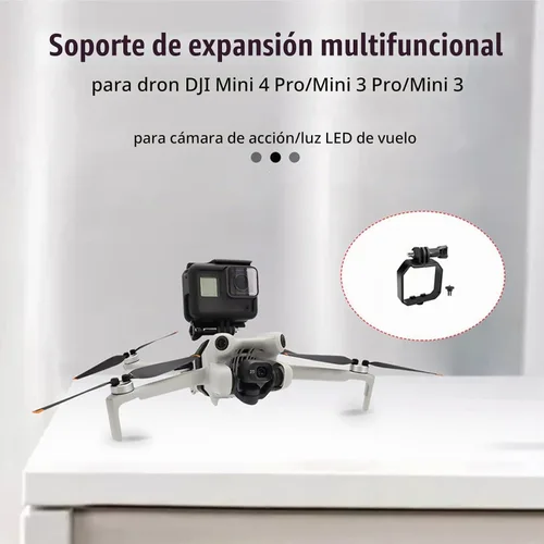 Vista 2 de Mini 4 Pro Drone Soporte de extensión para cámara de transporte superior con adaptador de montaje de trípode de tornillo de 1/4 compatible con DJI
