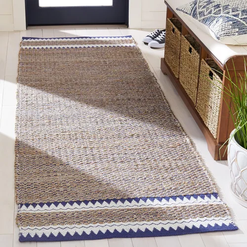 Vista 19 de SAFAVIEH Colección de fibra natural - Alfombra decorativa de 2 x 3 pies, color natural y negro, hecha a mano de yute rústico costero, ideal