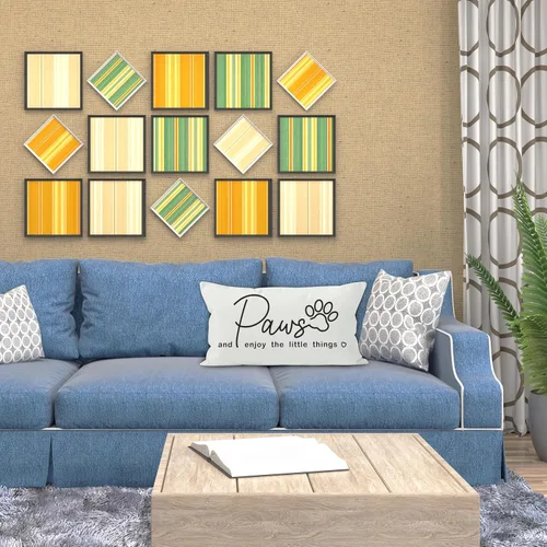 Vista 3 de Fundas de almohada decorativas para mamá de perro, 12 x 20 pulgadas, diseño de patas, cita inspiradora, perfectas para dormitorio, sofá