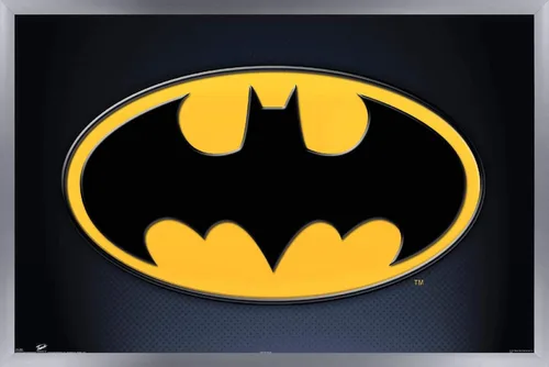 Vista 18 de Trends International DC Comics - Póster de pared de Batman con símbolos, 14.725 x 22.375 pulgadas, versión enmarcada de madera de granero