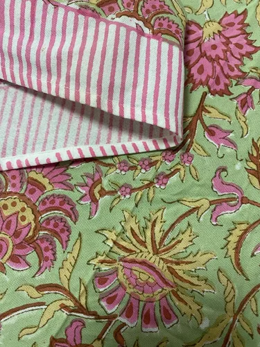Vista 162 de Ridhi Mantel redondo estampado a mano color rosa flamenco 110 pulgadas 100%