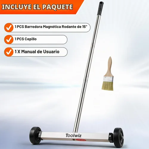Vista 7 de Toolwiz Barredora magnética rodante de 15" barredora magnética rodante