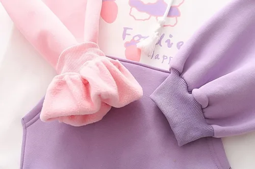 Vista 6 de Linda sudadera con capucha de conejito para adolescentes y niñas, de algodón, con estampado de dibujos animados japoneses