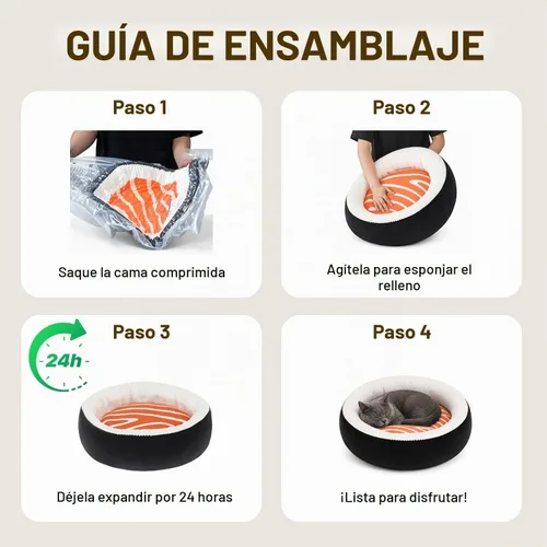 Vista 8 de Cama de sushi para gatos, cama calmante para perros pequeños, 21 B-Sushi