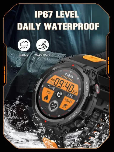 Vista 7 de Loluka Relojes inteligentes militares para hombres, reloj inteligente táctico, responder llamadas, monitor de frecuencia cardíaca, rastreador