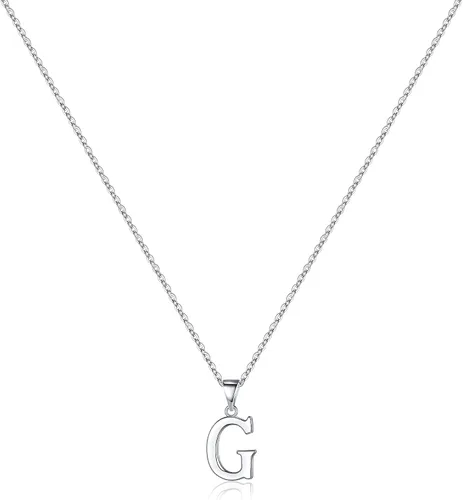 Vista 11 de Turandoss S925 Sterling Silver Initial Necklaces for Women, Dainty Hypoallergenic Letter Initial Pendant S925 Sterling Silver initial Necklace for