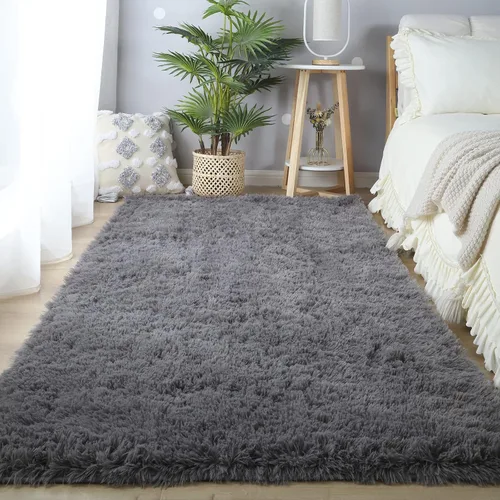 Vista 20 de Alfombra redonda beige para dormitorio: alfombra suave y esponjosa de 4 x 4 pies para sala de estar, alfombra redonda de felpa peluda