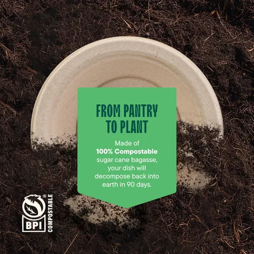 Vista 6 de Cuencos de papel, 100% compostables desechables para sopa [paquete de 125] - libres de PFAS - Certificado BPI - [16 onzas] resistentes, ecológicos