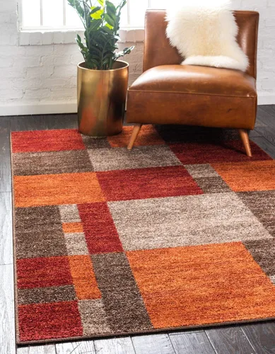 Vista 22 de Unique Loom - Alfombra de la colección Otoño Providence (rectangular de 2 x 3 pies 1 pulgada, azul grisáceo/marrón claro)