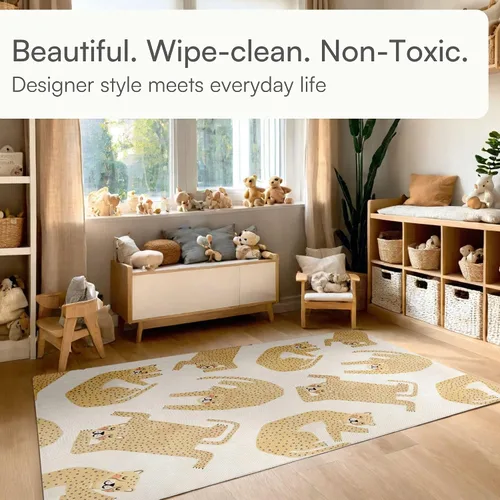 Vista 2 de Lillefolk Tapete reversible de juego para bebés, grande de 6.9 x 4.6 pies, tapete de espuma para bebés y niños pequeños, elegante alfombra no tóxica
