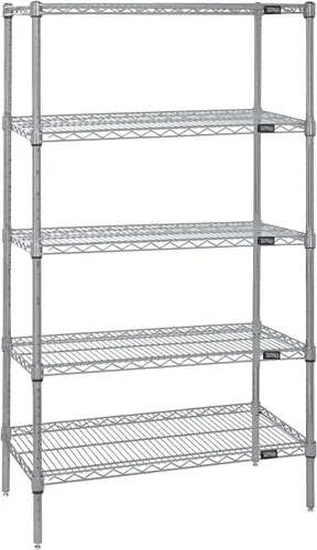Vista 23 de Quantum Storage Systems WR74-1824BK Kit de inicio para estantería de alambre de 4 niveles de altura de 74 pulgadas, acabado negro, 18 pulgadas