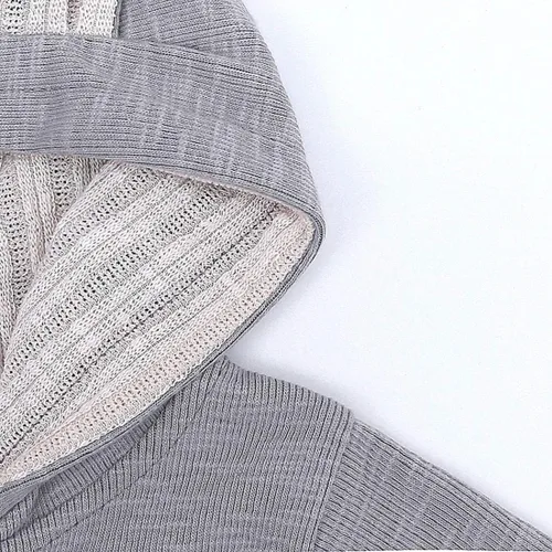 Vista 8 de Simplee Kids Enterizo con diseño de conejo de Pascua con capucha, para bebé, overol con cremallera y orejas largas A-a-gris