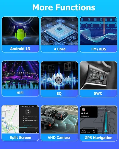 Vista 8 de Hikity Android 15 Estéreo de Coche para Honda Civic 2001-2005 con Carplay Inalámbrico Android Auto, Radio de Coche con Pantalla Táctil de 9 Pulgadas