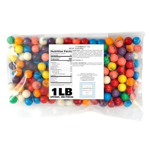 Vista 5 de Bolas de chicle para máquina de chicle, mini bolas de goma de mascar de 0.5 pulgadas, aprox. 560 piezas, bolsa a granel de 2 libras, bolas de goma