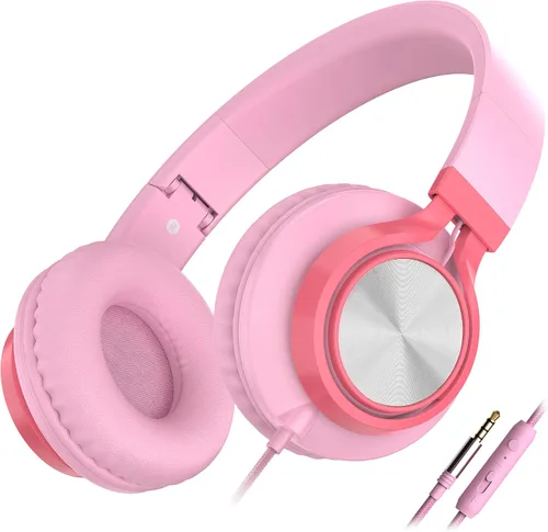 Vista 9 de Auriculares Ailihen C8, ligeros y plegables con micrófono para iPhone, iPad, iPod, teléfonos inteligentes Android, computadoras, laptop, Mac, Negro