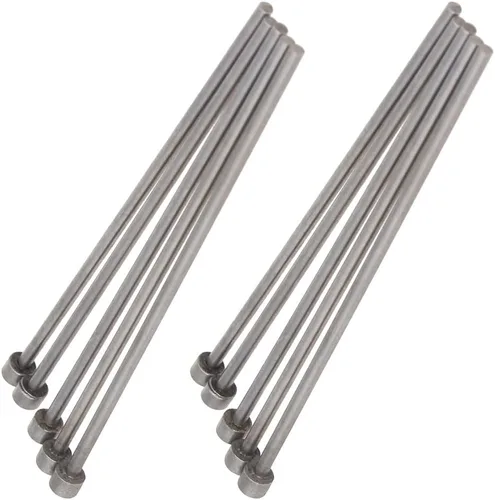 Vista 14 de Auniwaig 0.059 in de diámetro punta redonda de acero recto eyector Pin Punch 3.937 in largo gris plateado 20pcs