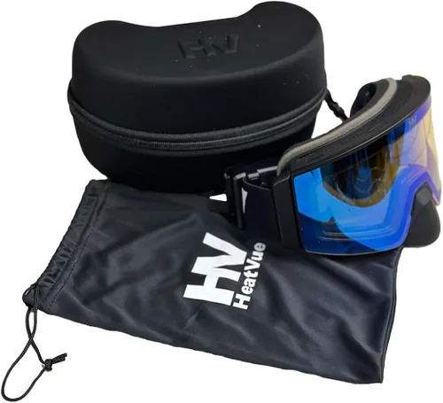 Vista 8 de HeatWave Gafas de nieve con calefacción, batería eléctrica para actividades invernales, lente antiniebla doble para moto de nieve, esquí, snowboard