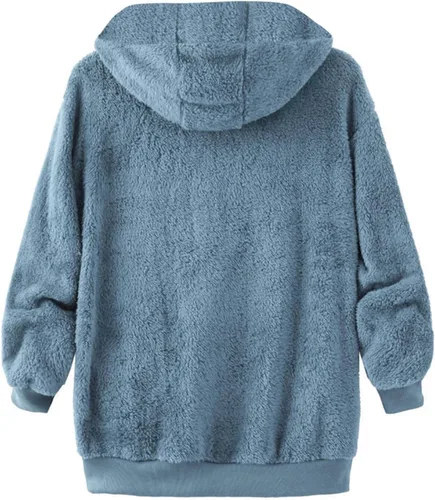 Vista 4 de APIVOE Winter Coats for Women Fuzzy Fleece Zip Up Jackets Fall Fashion Dressy Oversized Fluffy Sherpa Sweatshirts Outerwear