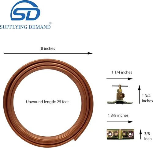 Vista 2 de Supplying Demand CIM25 Kit de línea de agua para nevera de cobre de 25 pies