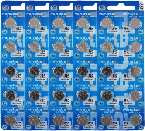 Vista 8 de Renata 357 SR44W Baterías – 1.55 V Óxido de Plata 357 Batería de reloj (2 unidades)