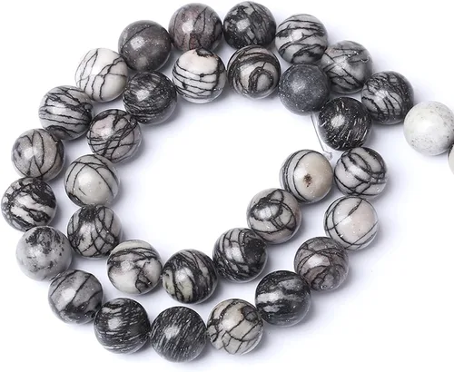 Vista 129 de 100 cuentas de piedra multicolor natural de 0.236 pulgadas (0.236 in), cuentas espaciadoras sueltas redondas para hacer pulseras, collares, aretes