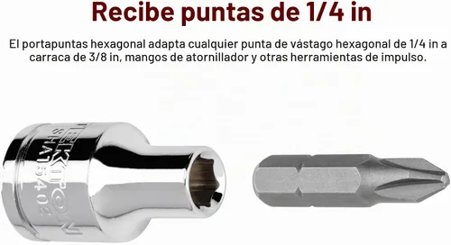 Vista 5 de TEKTON Unidad de 3/8 pulgadas x 1/4 pulgada hexagonal magnético soporte de broca SHA15402