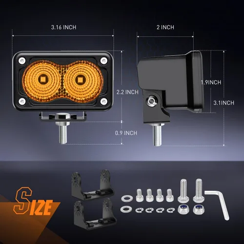 Vista 2 de Nilight 2 cápsulas de luz ámbar para motocicleta, 2 unidades, 3 pulgadas, 1070 lúmenes, inundación, conducción offroad, luces antiniebla auxiliares
