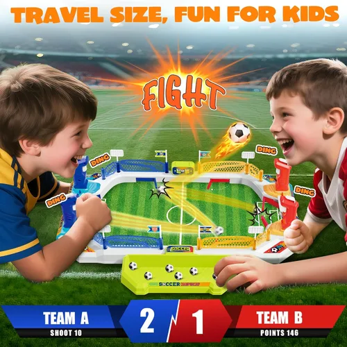 Vista 3 de Mini juego de mesa de fútbol para niños, regalos de fútbol de cumpleaños y Navidad para niños de 3, 4, 5, 6, 7, 8-12 años, juguetes de mesa