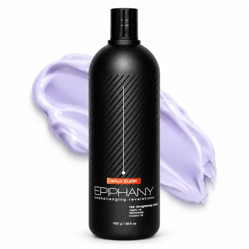 Vista 2 de Gold Elixir Epiphany - Crema alisadora para el cabello, 37.2 onzas líquidas, con aceite de argán, aceite de coco