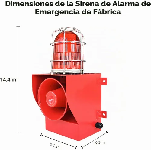Vista 2 de Sirena de alarma IP66 impermeable al aire libre 130dB cuerno 45W Sirenas de seguridad para puertos, muelles, fábricas, escuelas, hogares AC