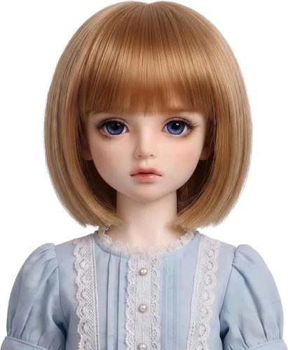 Vista 10 de Peluca larga recta de 8-9 pulgadas 1/3 BJD MSD DOD Pullip Dollfie peluca centro de separación DIY fabricación accesorios para el cabello