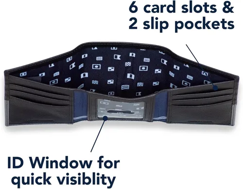 Vista 6 de Nautica Pebble Two-Tone Leather Wallet