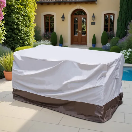Vista 14 de OVIOS Juego de fundas para muebles de patio Funda seccional para sofá al aire libre Funda para silla otomana impermeable de uso general, 110 x 84 x