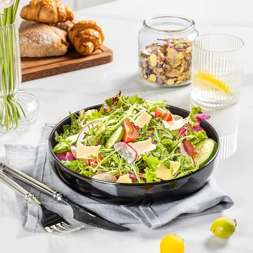 Vista 3 de LERATIO Tazones grandes de cerámica para pasta de 8.5'', tazones de 36 oz para servir pasta, juego de 4 para cocina, tazones anchos para fruta