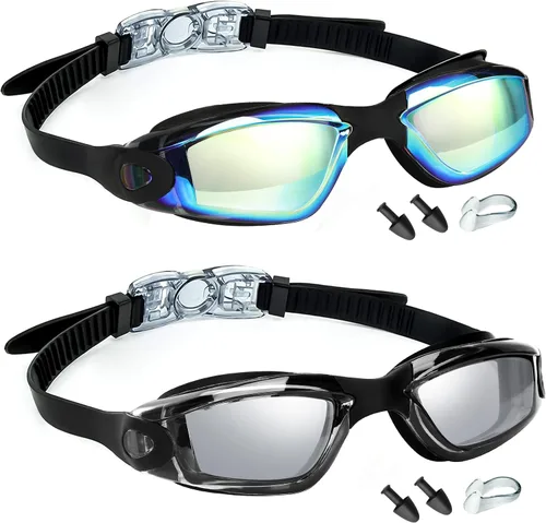Vista 10 de LOCONHA Swim Goggles, 2 Pack Swimming Goggles Anti Fog No Leaking For Adult Women Men Youth