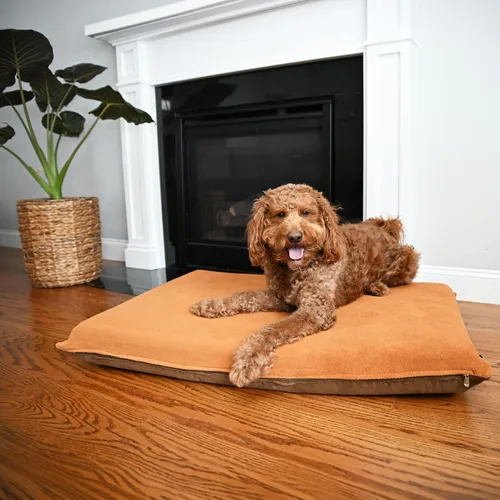 Vista 9 de Cama ortopédica impermeable de espuma viscoelástica para mascotas de 47 x 29 x 4 pulgadas, color marrón Sudán, para jaula de perro extragrande