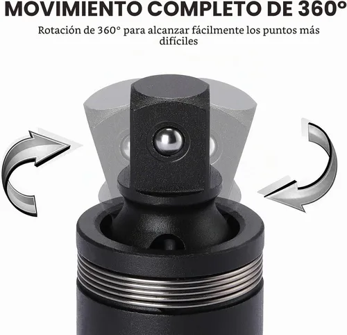 Vista 4 de CASOMAN Junta universal de impacto de 3/4 pulgadas, CR-MO, enchufes de junta en U, flexible, diseño de esquina de radio
