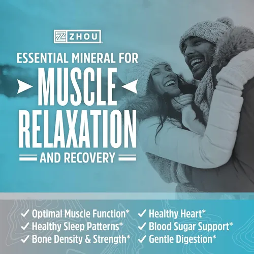 Vista 3 de Zhou Glicinato de magnesio – Suplemento puro de glicenato Mag para hombres y mujeres, ayuda natural para dormir, apoyo a la salud cardíaca