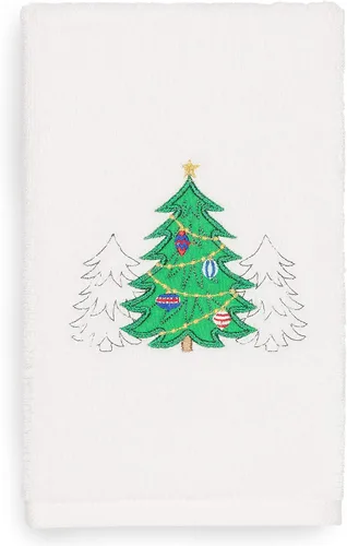 Vista 33 de Toalla de mano bordada de lujo 100% algodón turco, racimo de acebo de Navidad